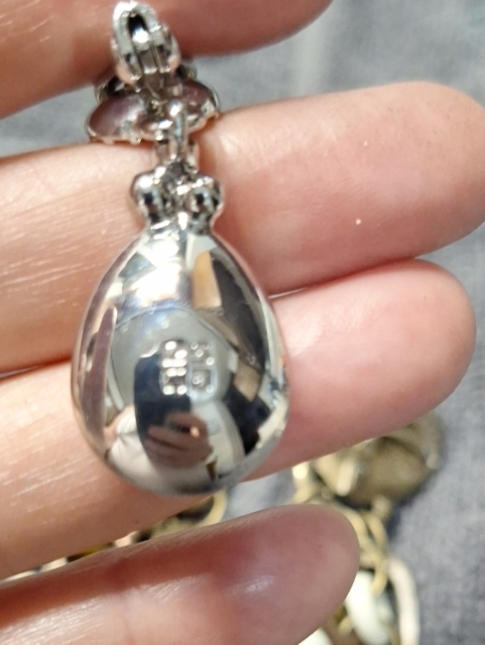 Givenchy Vintage Crystal Drop Clip on Earrings Formal Silver TEARDROP BRIDE - Picture 5 of 5